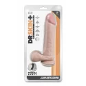 DR. SKIN PLUS 9 INCH THICK POSABLE DILDO WITH BALLS VANILLA