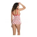 Lip print babydoll & thong