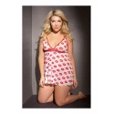 Lip print babydoll & thong