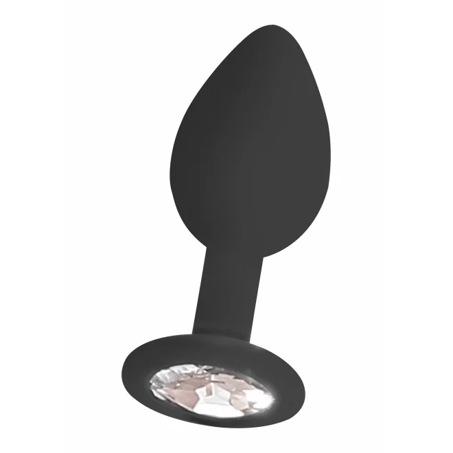 Silicone butt plug with removable jewel