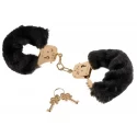 Złote, futerkowe kajdanki Deluxe Furry Cuffs