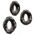 Cock ring Yvonne Set of 3, Black