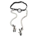 Zestaw Fetish Fantasy O-Ring Gag Nipple Clamps