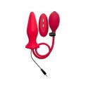 Inflatable vibrating silicone plug