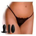 Wibrujące majteczki z otwartym krokiem HookUp Remote Lace Peek-a-Boo