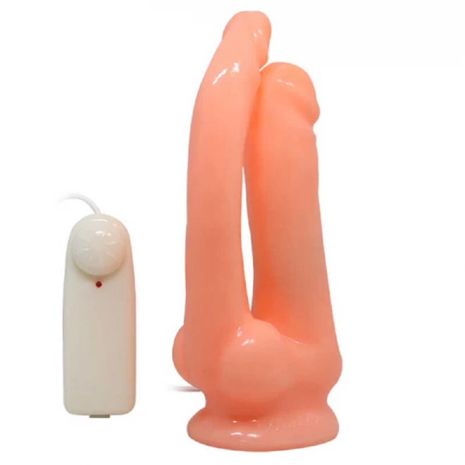 Double dildo vibrating Flesh