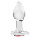 ADAM ET EVE RED HEART GEM GLASS PLUG SMALL
