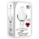 ADAM ET EVE RED HEART GEM GLASS PLUG MEDIUM