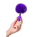 Anal plug with a tail SWEET BUNNY, silocone, purple