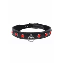 Bling vixen leather choker w/ rhinestones