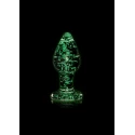 Glass butt plug - glow in the dark - large - clear