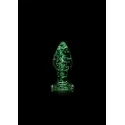 Glass butt plug - glow in the dark - small - clear