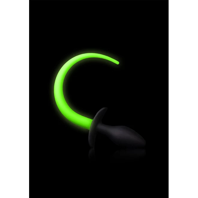 Puppy tail plug - glow in the dark