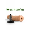 LOCK ON ARGONITE 8 INCH DILDO WITH SUCTION CUP ADAPTER MOCHA