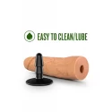 LOCK ON DYNAMITE 7 INCH DILDO WITH SUCTION CUP ADAPTER MOCHA