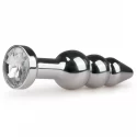 Silver Butt Plug with clear crystal
