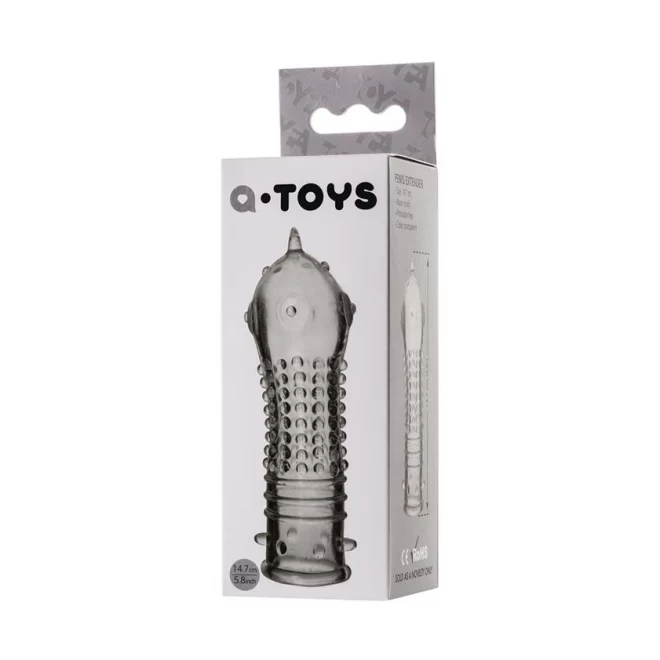 A-TOYS, Penis Sleeve, TPR, Transparent, 14.7 cm