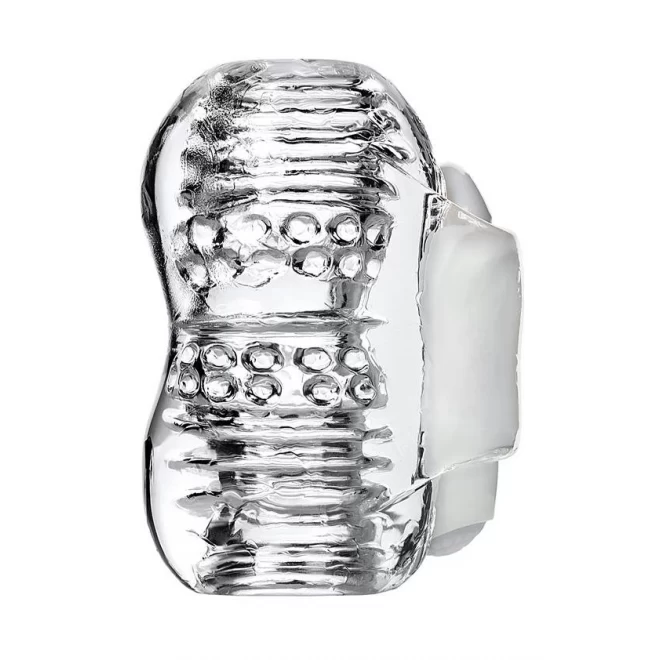 Lingam Khani, Vibrating Masturbator, TPE, Transparent, 9 cm
