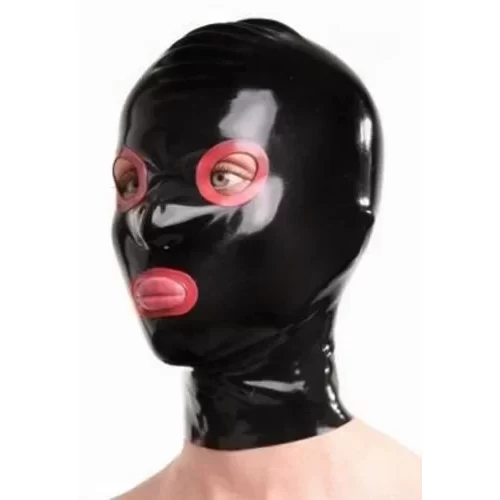 Latexowa maska z otworami na oczy i usta