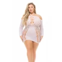 ANIMAL INSIDE HALTER DRESS WHITE, PLUS SIZE