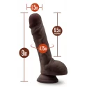 DR. SKIN SILICONE DR. MASON 9 INCH DILDO WITH SUCTION CUP CHOCOLATE