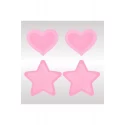 PEEKABOO PASTIES HOT PINK GLOW IN THE DARK HEARTS AND STARS