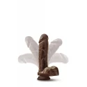 DR. SKIN PLUS 9 INCH THICK POSABLE DILDO WITH BALLS VANILLA