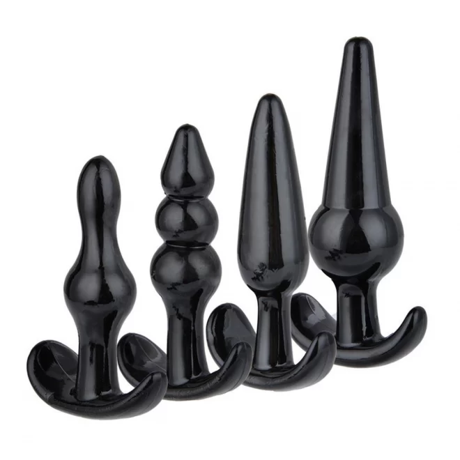 Plug-Quatro Anal Plugs Starter Set- 4-Pack Black