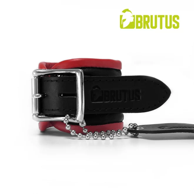 Brutus leather collar black/red