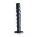 Beaded g-spot dildo - 8'' / 20,5 cm - gun metal