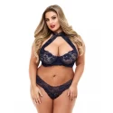 LACE HALTER BIKINI SET, M/L