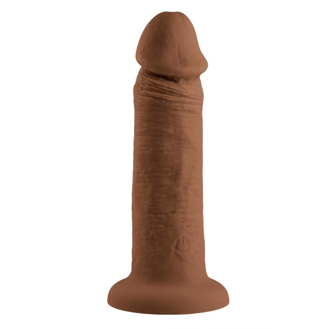 EVOLVED 6INCH VIBRATING DONG, DARK FLESH