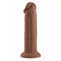 EVOLVED 7INCH GIRTHY VIBRATING DONG, DARK FLESH