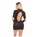 DEVILISH BACKLESS DRESS BLACK, PLUS SIZE