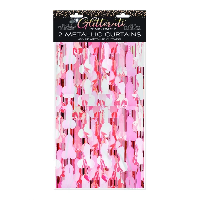 Glitterati penis foil curtain, set of 2