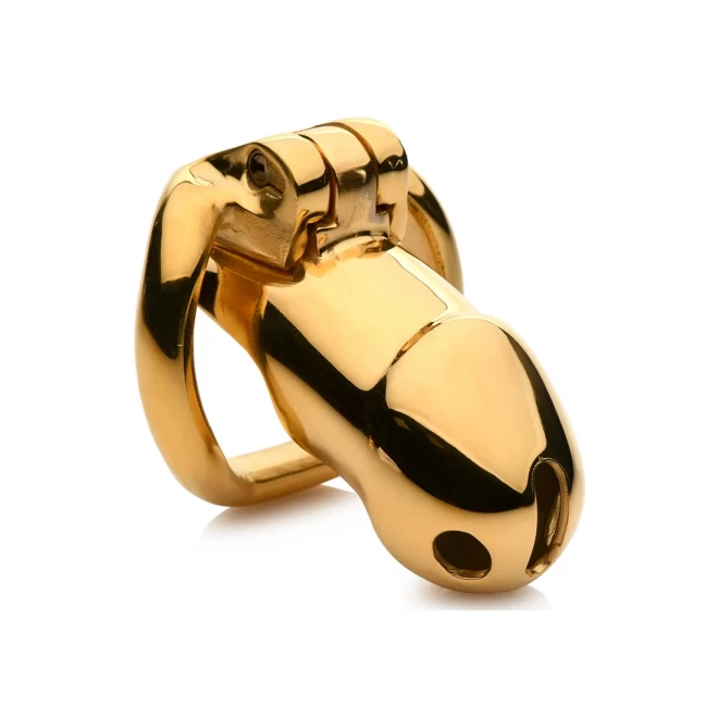 Midas locking chastity cage - 18k gold-plated