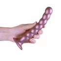 Beaded g-spot dildo - 8'' / 20,5 cm - gun metal