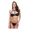 BRA & STRAPPY G-STRING SET BLACK M/L