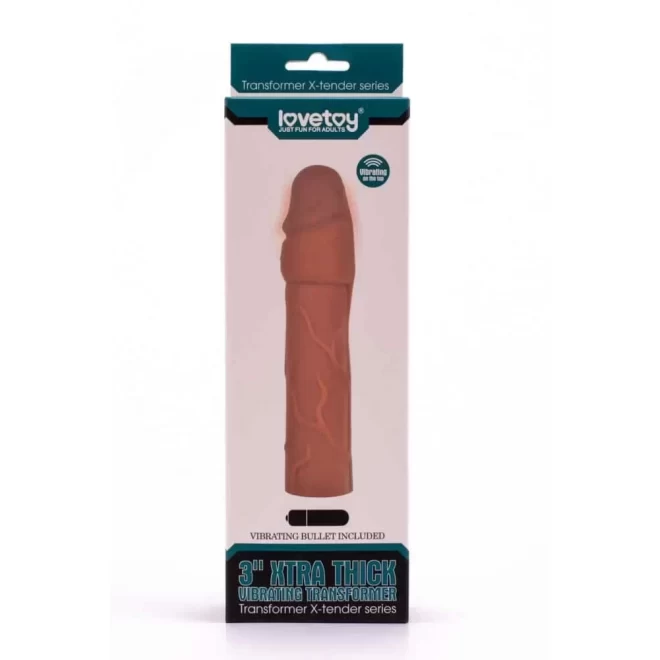 "@3"" extra thick extension sleeve vibro flesh@"