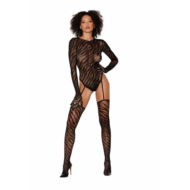 Bodystocking z rękawiczkami Teddy With Finger Gloves Diamond