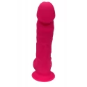 REAL LOVE DILDO WITH BALLS 7INCH FUCHSIA