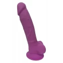 REAL LOVE DILDO WITH BALLS 7INCH FUCHSIA