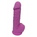 REAL LOVE DILDO WITH BALLS 8.5INCH FUCHSIA