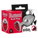 Plug analny z diamentem serce - Diamond Anal Plug Medium