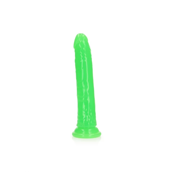 Slim dildo suction cup - gitd - 9'' / 22,5 cm