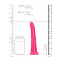 Slim dildo suction cup - gitd - 7'' / 18 cm - neon pink