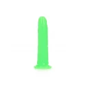 Slim dildo suction cup - gitd - 7'' / 18 cm