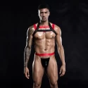 Men's Lingerie Set Top+Bikini Black/Red OS