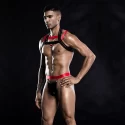 Men's Lingerie Set Top+Bikini Black/Red OS