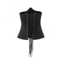 Gorset z otwartym biustem ze skórzanymi nasutnikami Underbust Corset